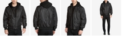 GUESS Men's Bomber Jacket with Removable Hooded Inset